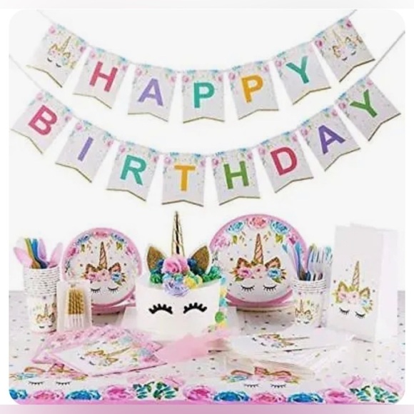 DISCOVERING DIY UNICORN BIRTHDAY PARTY SUPPLIES, NEW, UNICORN PARTY - Picture 1 of 12